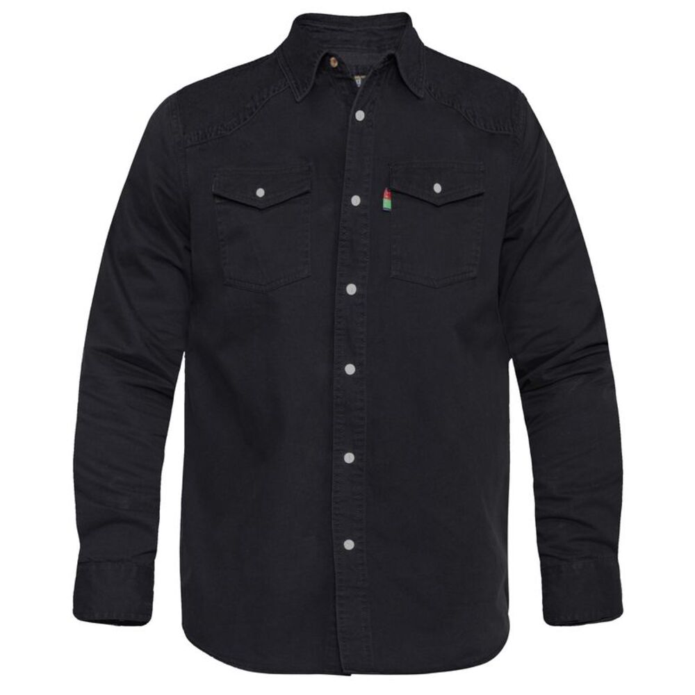 Duke Mens D555 Western Denim Kingsize Shirt / Black